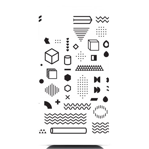 Pattern Hipster Abstract Form Geometric Line Variety Shapes Polkadots Fashion Style Seamless iPhone 14 Black UV Print Case from ArtsNow.com Front