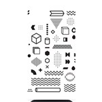 Pattern Hipster Abstract Form Geometric Line Variety Shapes Polkadots Fashion Style Seamless iPhone 14 Plus Black UV Print Case