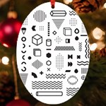 Pattern Hipster Abstract Form Geometric Line Variety Shapes Polkadots Fashion Style Seamless UV Print Acrylic Ornament Oval