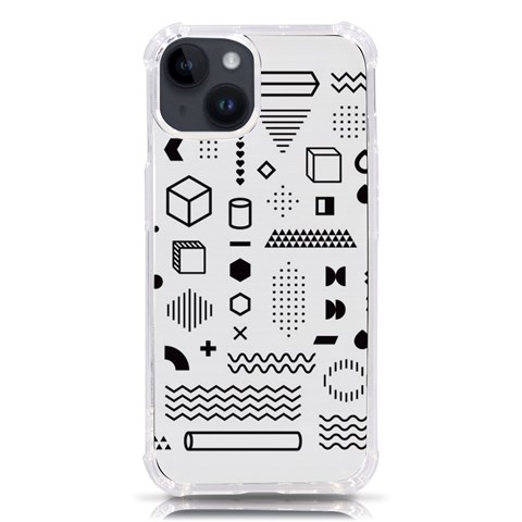 Pattern Hipster Abstract Form Geometric Line Variety Shapes Polkadots Fashion Style Seamless iPhone 14 TPU UV Print Case from ArtsNow.com Front
