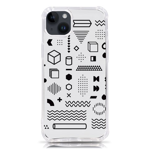 Pattern Hipster Abstract Form Geometric Line Variety Shapes Polkadots Fashion Style Seamless iPhone 14 Plus TPU UV Print Case from ArtsNow.com Front