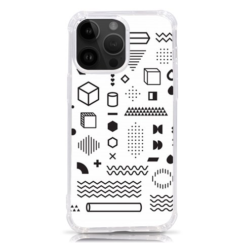 Pattern Hipster Abstract Form Geometric Line Variety Shapes Polkadots Fashion Style Seamless iPhone 14 Pro Max TPU UV Print Case from ArtsNow.com Front
