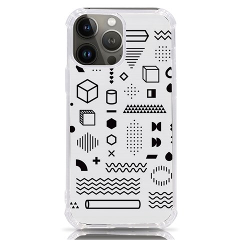 Pattern Hipster Abstract Form Geometric Line Variety Shapes Polkadots Fashion Style Seamless iPhone 13 Pro Max TPU UV Print Case from ArtsNow.com Front