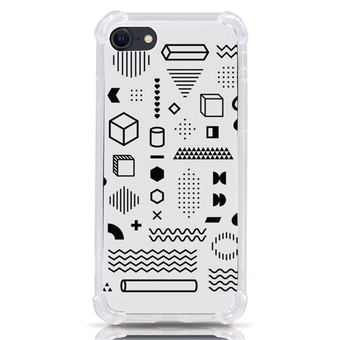 Pattern Hipster Abstract Form Geometric Line Variety Shapes Polkadots Fashion Style Seamless iPhone SE from ArtsNow.com Front