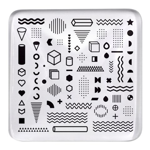 Pattern Hipster Abstract Form Geometric Line Variety Shapes Polkadots Fashion Style Seamless Square Glass Fridge Magnet (4 pack) from ArtsNow.com Front