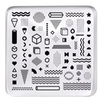 Pattern Hipster Abstract Form Geometric Line Variety Shapes Polkadots Fashion Style Seamless Square Glass Fridge Magnet (4 pack)