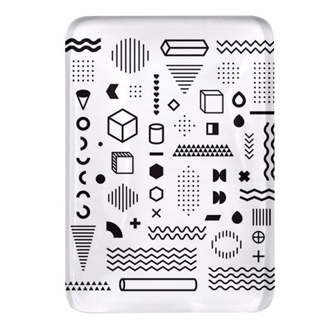 Pattern Hipster Abstract Form Geometric Line Variety Shapes Polkadots Fashion Style Seamless Rectangular Glass Fridge Magnet (4 pack) from ArtsNow.com Front