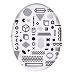 Pattern Hipster Abstract Form Geometric Line Variety Shapes Polkadots Fashion Style Seamless Oval Glass Fridge Magnet (4 pack)