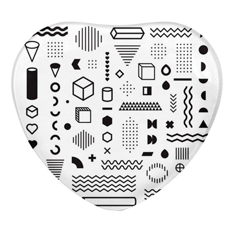 Pattern Hipster Abstract Form Geometric Line Variety Shapes Polkadots Fashion Style Seamless Heart Glass Fridge Magnet (4 pack) from ArtsNow.com Front
