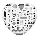 Pattern Hipster Abstract Form Geometric Line Variety Shapes Polkadots Fashion Style Seamless Heart Glass Fridge Magnet (4 pack)