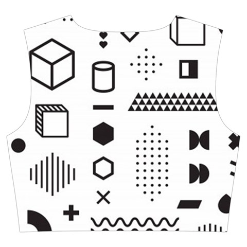 Pattern Hipster Abstract Form Geometric Line Variety Shapes Polkadots Fashion Style Seamless Trumpet Sleeve Cropped Top from ArtsNow.com Back