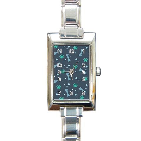 Bons Foot Prints Pattern Background Rectangle Italian Charm Watch from ArtsNow.com Front