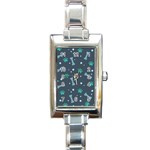 Bons Foot Prints Pattern Background Rectangle Italian Charm Watch