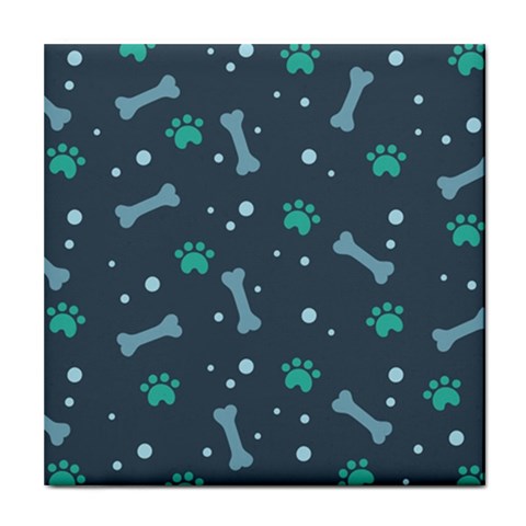 Bons Foot Prints Pattern Background Tile Coaster from ArtsNow.com Front