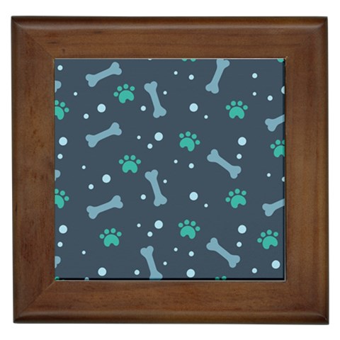 Bons Foot Prints Pattern Background Framed Tile from ArtsNow.com Front