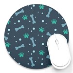 Bons Foot Prints Pattern Background Round Mousepad