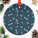 Bons Foot Prints Pattern Background Ornament (Round)