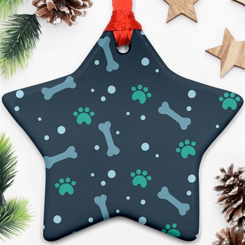 Bons Foot Prints Pattern Background Ornament (Star) from ArtsNow.com Front