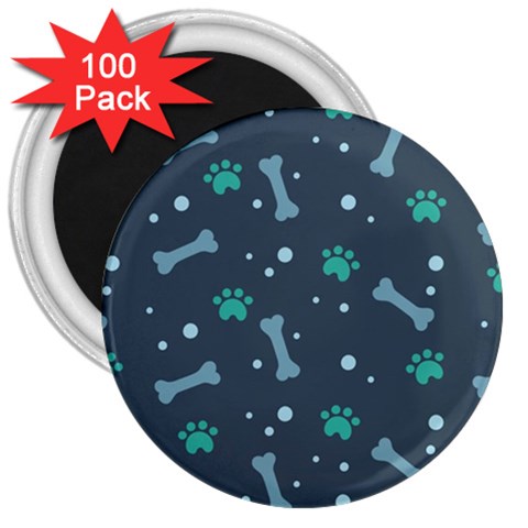 Bons Foot Prints Pattern Background 3  Magnets (100 pack) from ArtsNow.com Front