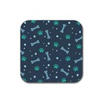 Bons Foot Prints Pattern Background Rubber Coaster (Square)
