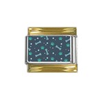 Bons Foot Prints Pattern Background Gold Trim Italian Charm (9mm)