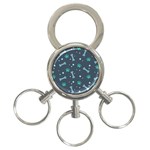 Bons Foot Prints Pattern Background 3-Ring Key Chain