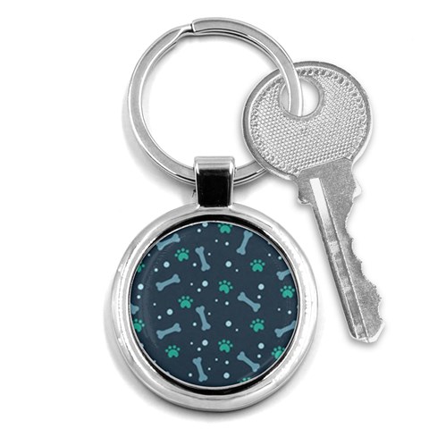 Bons Foot Prints Pattern Background Key Chain (Round) from ArtsNow.com Front