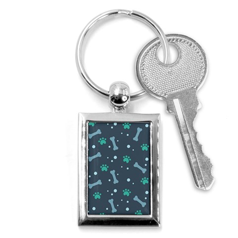Bons Foot Prints Pattern Background Key Chain (Rectangle) from ArtsNow.com Front