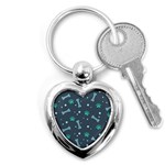 Bons Foot Prints Pattern Background Key Chain (Heart)