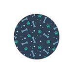 Bons Foot Prints Pattern Background Rubber Coaster (Round)