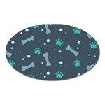 Bons Foot Prints Pattern Background Oval Magnet