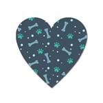 Bons Foot Prints Pattern Background Heart Magnet