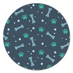 Bons Foot Prints Pattern Background Magnet 5  (Round)