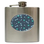 Bons Foot Prints Pattern Background Hip Flask (6 oz)