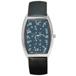 Bons Foot Prints Pattern Background Barrel Style Metal Watch