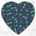 Bons Foot Prints Pattern Background Jigsaw Puzzle (Heart)