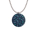 Bons Foot Prints Pattern Background 1  Button Necklace