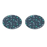 Bons Foot Prints Pattern Background Cufflinks (Oval)
