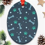 Bons Foot Prints Pattern Background Oval Ornament (Two Sides)