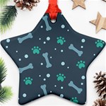 Bons Foot Prints Pattern Background Star Ornament (Two Sides)