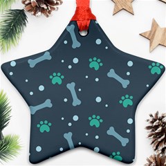 Bons Foot Prints Pattern Background Star Ornament (Two Sides) from ArtsNow.com Back
