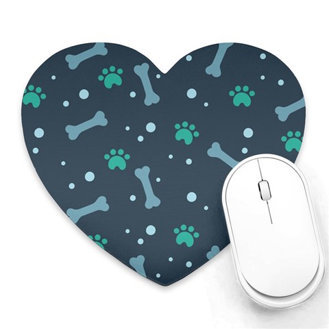 Bons Foot Prints Pattern Background Heart Mousepad from ArtsNow.com Front