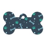 Bons Foot Prints Pattern Background Dog Tag Bone (One Side)