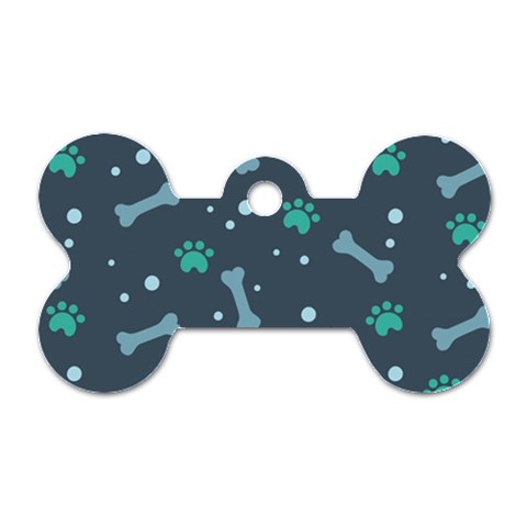 Bons Foot Prints Pattern Background Dog Tag Bone (Two Sides) from ArtsNow.com Front