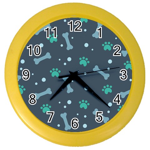 Bons Foot Prints Pattern Background Color Wall Clock from ArtsNow.com Front