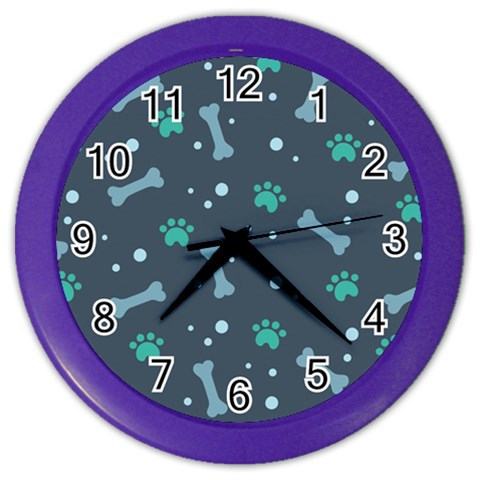 Bons Foot Prints Pattern Background Color Wall Clock from ArtsNow.com Front