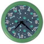 Bons Foot Prints Pattern Background Color Wall Clock