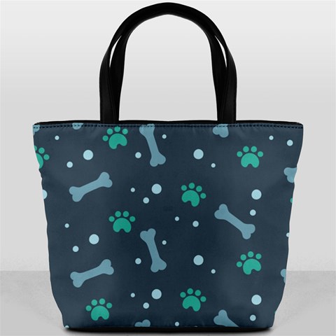 Bons Foot Prints Pattern Background Bucket Bag from ArtsNow.com Front