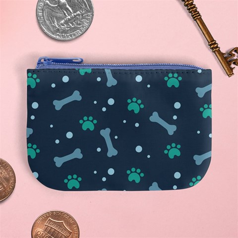 Bons Foot Prints Pattern Background Mini Coin Purse from ArtsNow.com Front