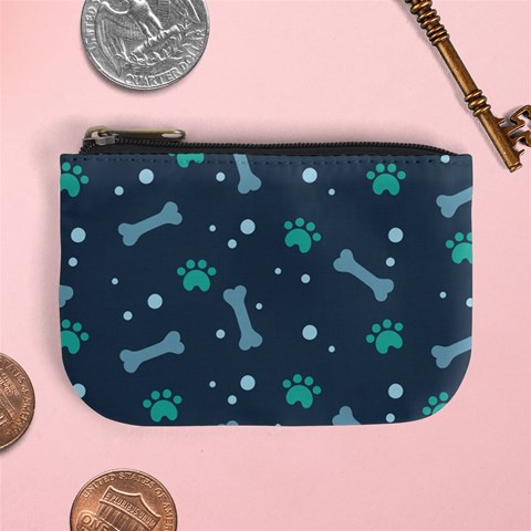 Bons Foot Prints Pattern Background Mini Coin Purse from ArtsNow.com Front